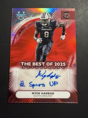 2025 Bowman Best University Nyck Harbor Red 5/5 Bookend Auto w/ Inscription