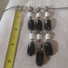 John Hardy Jaisalmer Onyx and Pearl 3 Strand Drop Necklace, SS & 18k — photo 8