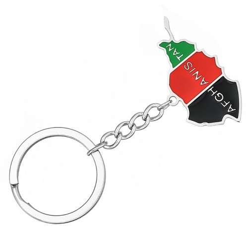 Afghanistan Map Key Chain for Women Men Titanium Steel Afghan Flag Keyring Gift - Picture 4 of 12