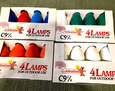 4 Packs of 4 Celebrates Outdoor Christmas Large Light Bulbs C- 9 1/4  7 Watt 2