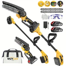2-in-1 Cordless Pole Saw and Mini Chain Saw, Hand-held Extendable Chain Saw US