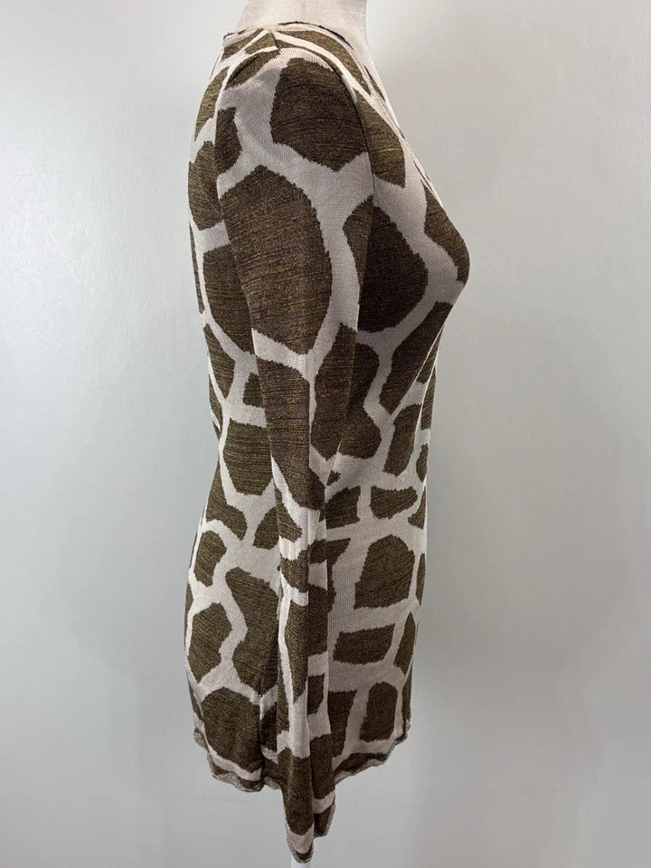 Emmanuel Ungaro Fine Knit Sweater Sz 40 US 6 Women’s Animal Giraffe Print Italy - Image 4 of 4