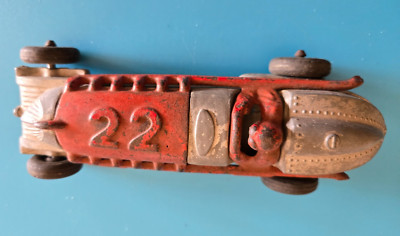 Vintage 1930's Hubley Diecast Metal Toy Race Car Number 22