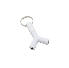 5pc 3.5mm Y-shaped Audio Splitter 1 Male To 2 Female Audio Adapter With Key Ring