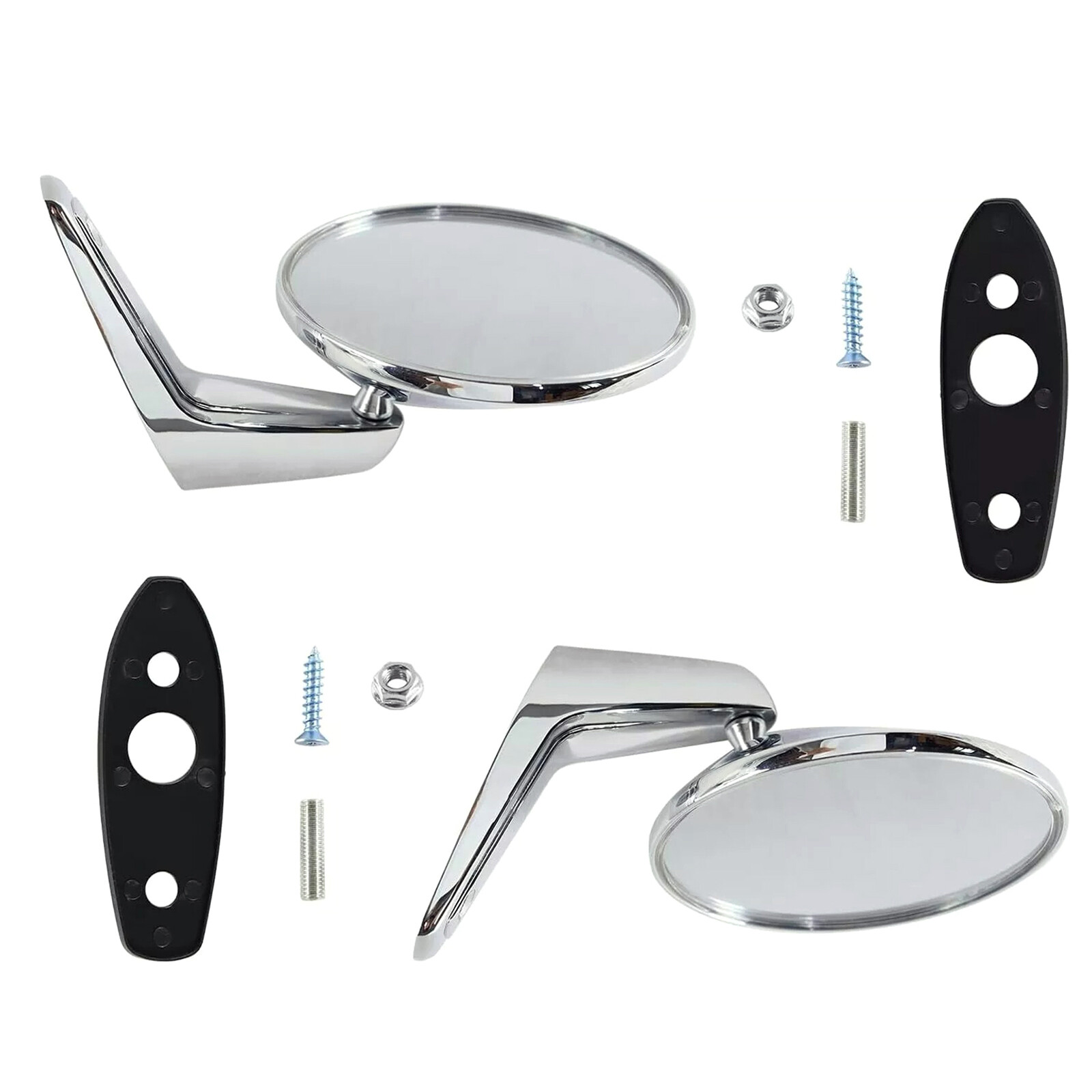 Chrome Exterior Door Mirror Kit for 1966-75 Dodge and Plymouth