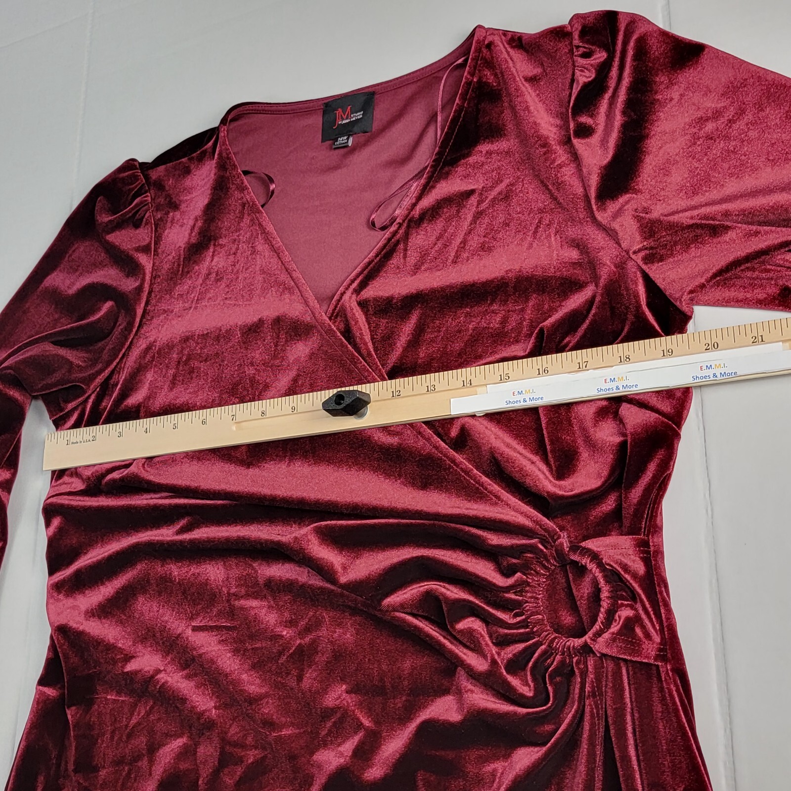 JM studio by John Meyer Maxi Red Velvet Dress Women's  Size 14W New 