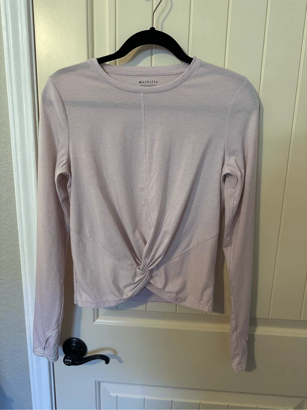 athleta long sleeve essence twist workout shirt