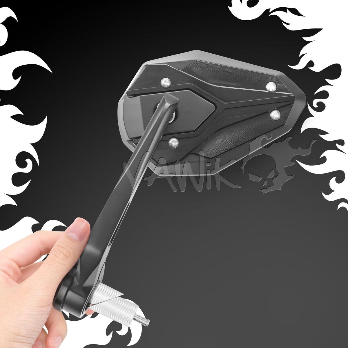 VAWiK ViperII bar end rear mirrors black Emark 7/8 VAWiK ViperII bar end rear mirrors black Emark 7/8