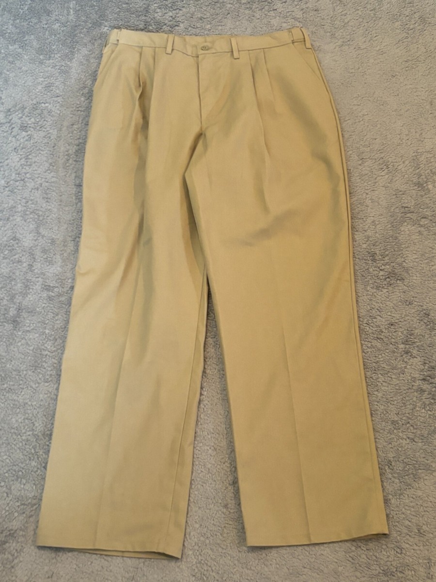 Dickies Work Pants Mens 36x32 Pleated Khaki Heavyweight Outdoor