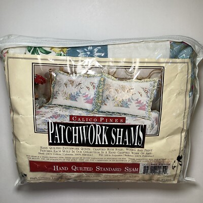 NEW High Country Linens Calico Pines Hand Quilted Standard Patchwork Pillow Sham