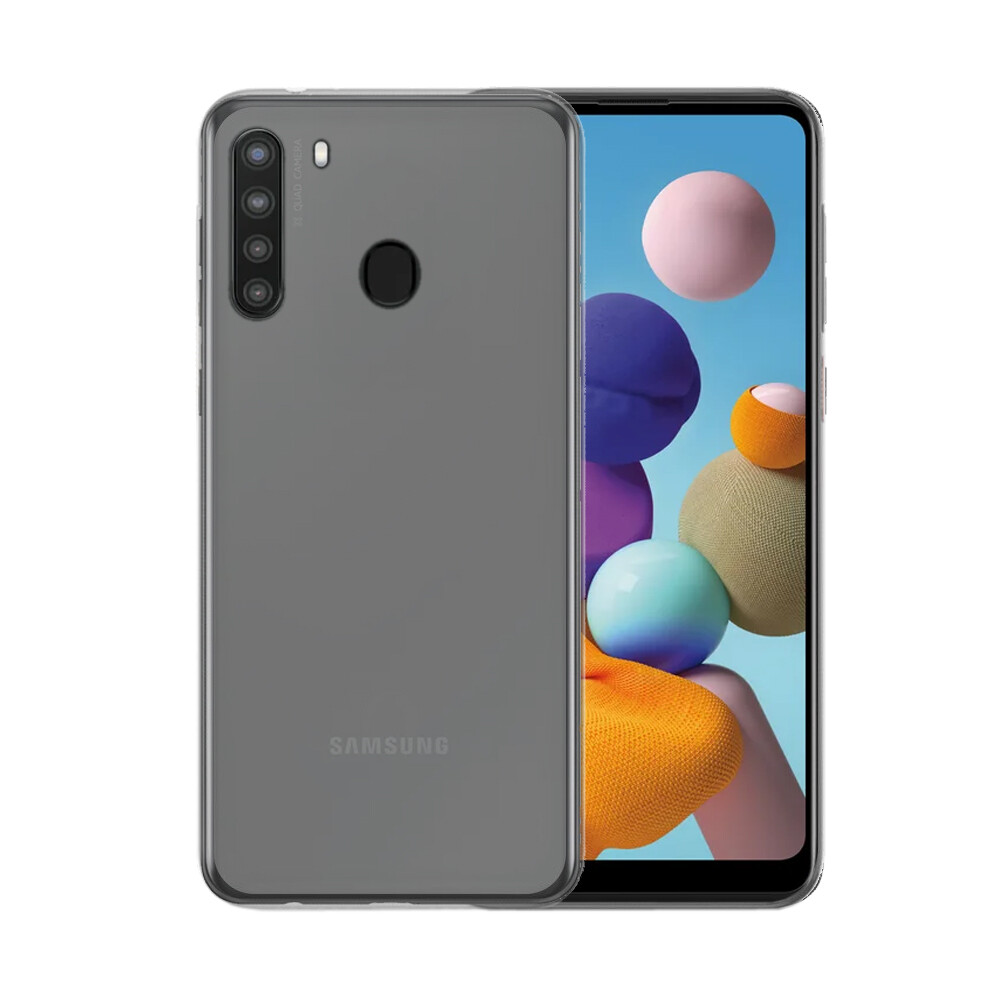 For Samsung Galaxy A21 Phone Case Silicone Gel Skin In Transparent - Main Image