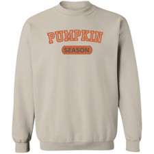 Pumpkin Season Crewneck Pullover Sweatshirt Sand Sz L