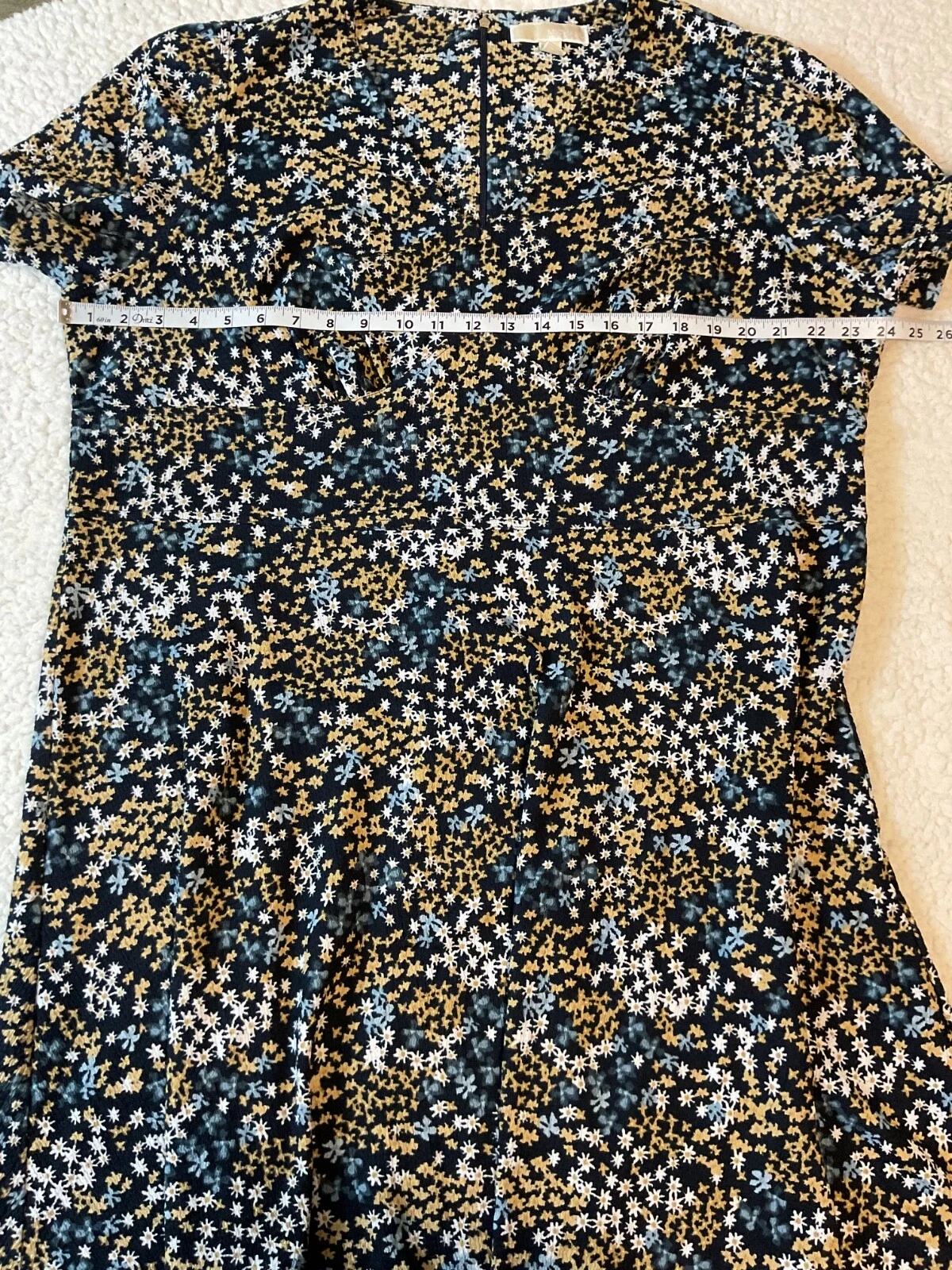 Michael Kors Abito Midi Donna Più 2X Manica Corta Blu Multicolore Floreale