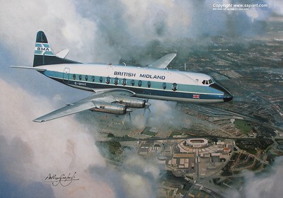 B.M.I. BRITISH MIDLAND VICKERS VISCOUNT PRINT AIRLINER | eBay UK