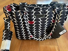 NWT JuJuBe Diaper Bag Travel Tote Messenger Bag Black White Red retail 160 
