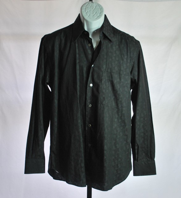 Brioni For Neiman Marcus Black Long Sleeve Dress Shirt Men's Sz S eBay