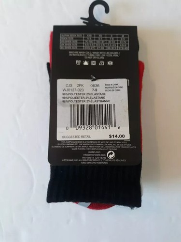 Air Jordan Flight High Crew Socks 2 Pairs Youth Sz 3Y-5Y New - Picture 6 of 8