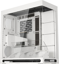 HS 420 VGPU White Mid Tower ATX Case  Dual-Chamber, Tempered Glass, 11 Fans