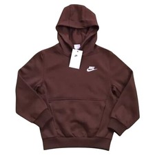 NWT Nike Kids Youth Sz S Sportswear Club Fleece Hoodie FD3000-259 Brown New Sz S