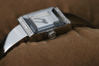 Gucci G Frame Diamond Bezel 128.5 Quartz Watch Ladies Mirror Dial