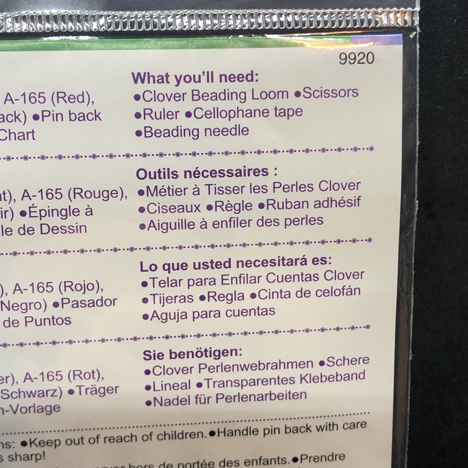 Clover Rose Brooch Beading Loom Kit #9920 Pin Back DIY Christmas Gift Made Japan