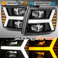 AlphaRex 07-13 Silverado PRO-Series Upgrade Model Projector Headlights Jet Black