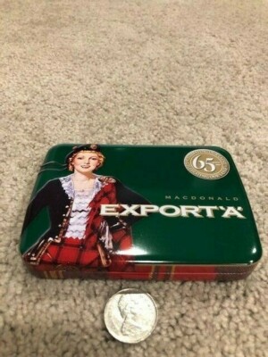 export a tobacco tins Green 25's Macdonald Export 'A' 65 Yr Anniversary Cigarette Tin NEVER USED