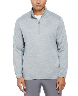 PGA TOUR Men's Two-Tone Space-Dyed Quarter-Zip Golf Pullover, Quarry Heather-2XL