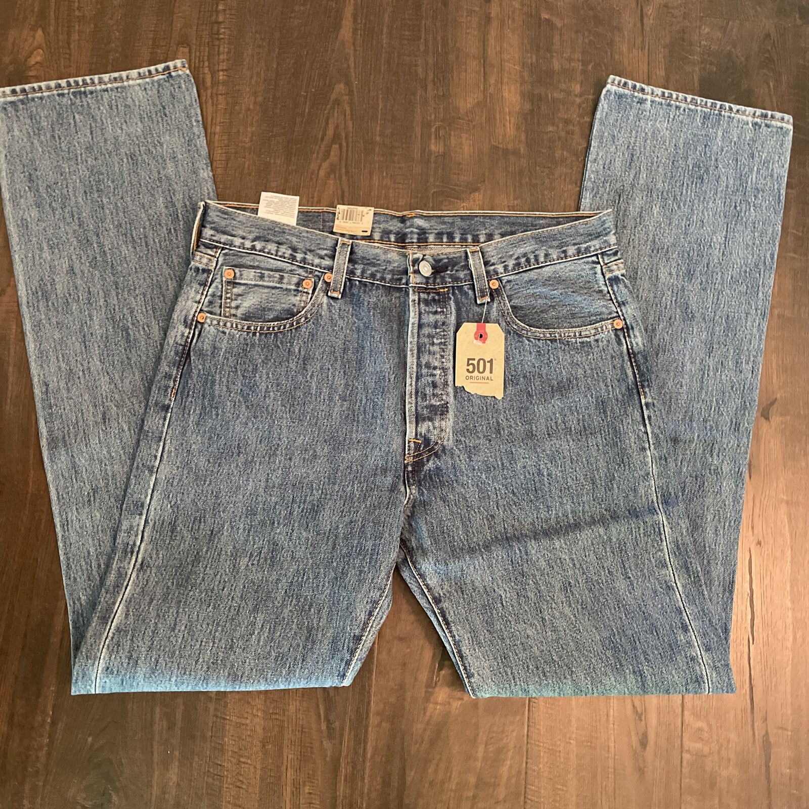 New Levi's 501 Button Fly Original Fit Dark Blue Men's Jeans ...