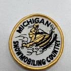 Vintage Yellow Snowmobile Michigan Snowmobiling Country Patch Skimobile T119