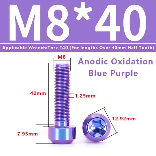 M4M5M6M8M10 Titanium Bolts Taper Cone Socket Head Motorcycle Modification Screws - Picture 43 of 205