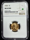 1934 Lincoln Head Wheat Cent NGC MS 65 RD Red #5030