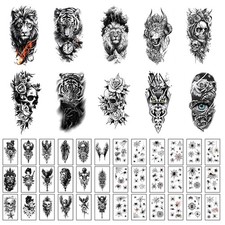 "70PCS Temporary Tattoos men and Adults - Waterproof Fake Large, Small, 01