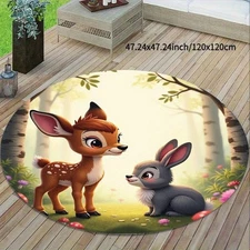 Flannel Round Mat, Floor Mat, Yoga Pad, Crawling Mat, Doorway Doormat in Cozy Co