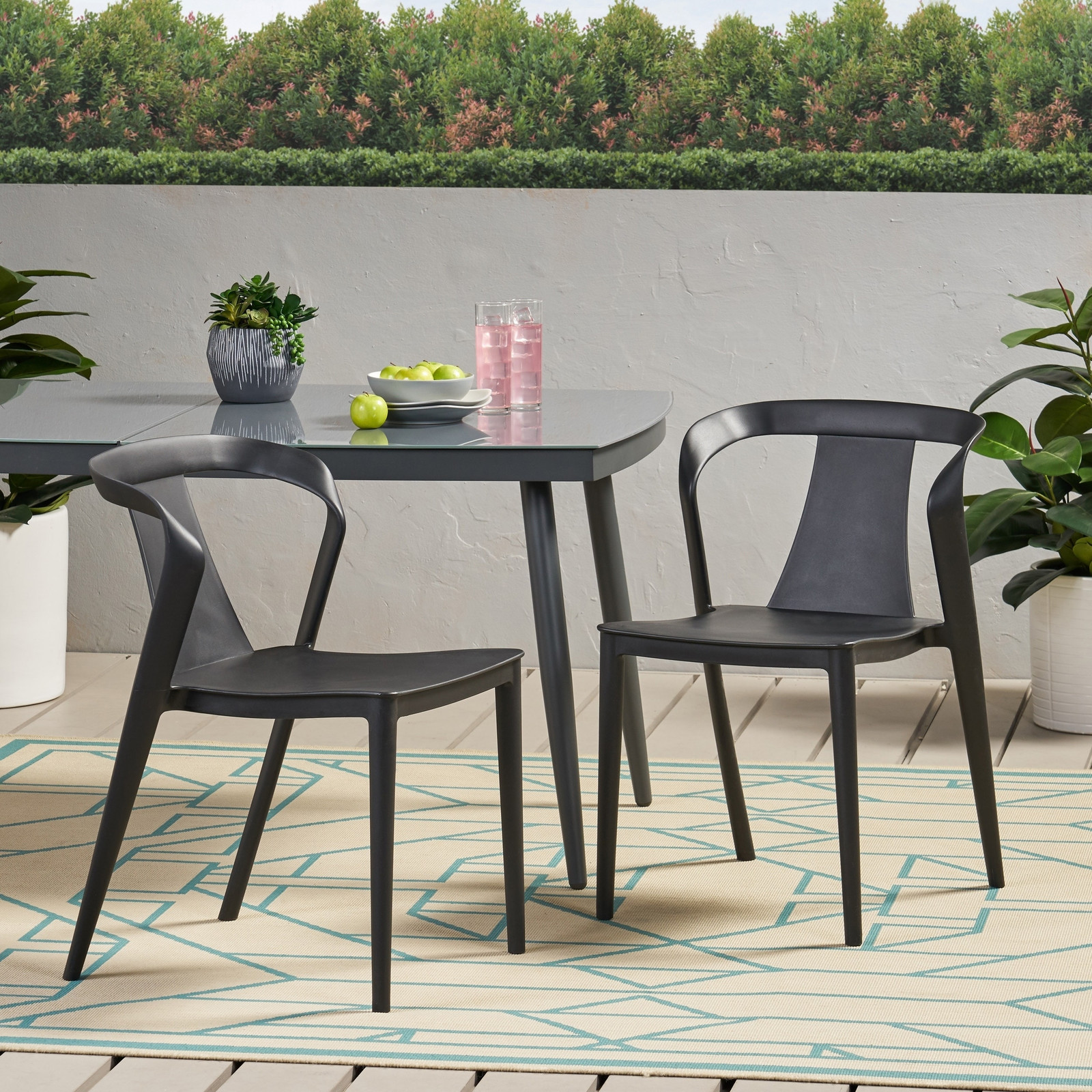 Orchid Outdoor Stacking Dining Chair (Set of 2) by