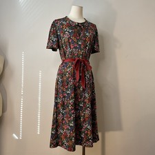 1970s Floral Midi Dress Fairycore Cottagecore Retro 42 Inch Bust