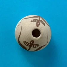 Vtg Native American Mini Seed Pot 1" Wide  .75" Tall Painted Sprouts Marked