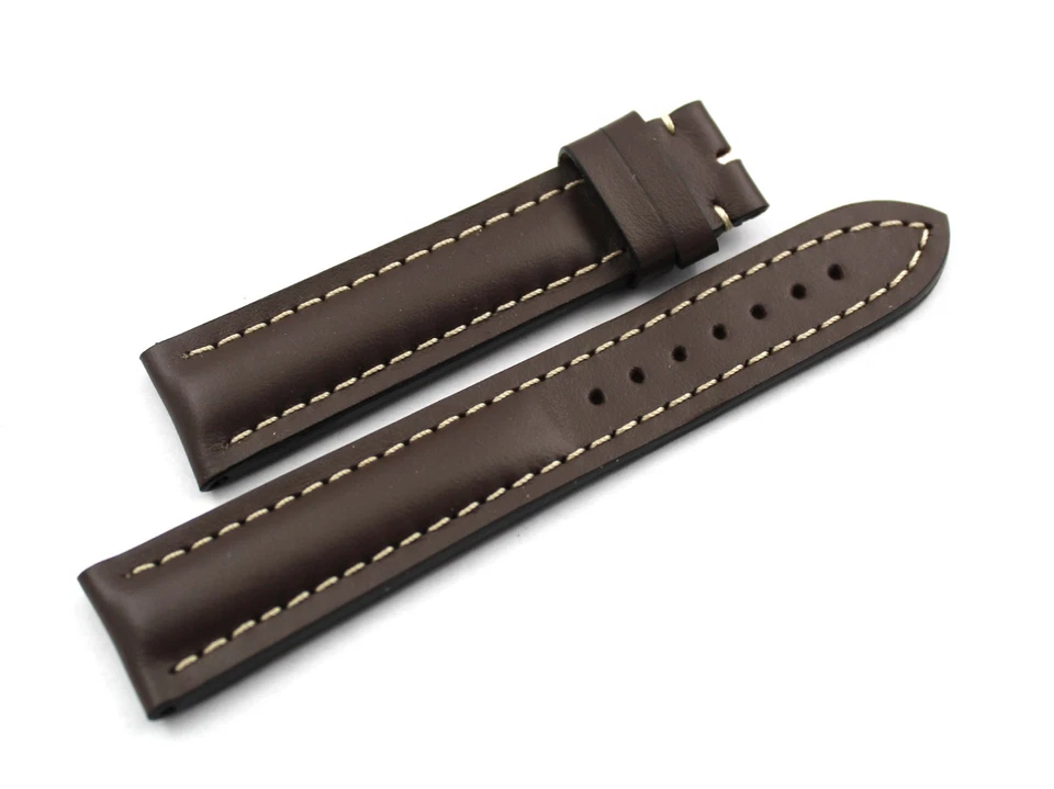 Correa de reloj Breitling Chronomat cuero marrón 20/18 mm hebilla púa repuesto Foto 2 de 4