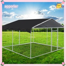 10' x 10' Yamissi Chain Link Dog Kennel Enclosure Waterproof Cover Outdoor NEW
