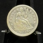 1858 US Seated Liberty Dime 10C Silver Coin