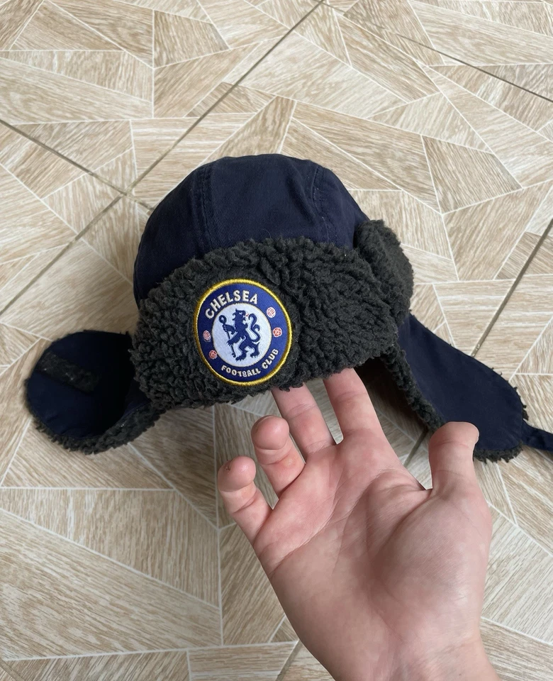Chelsea FC Winter Trapper Hat Ushanka Sherpa Lined Navy Embroidered Logo 58cm - Image 4 of 4