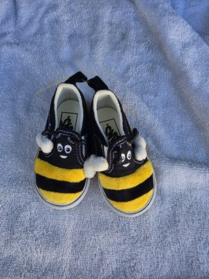 VANS OFF THE WALL - BUMBLE BEE - BABY/TODDLER SIZE 4 - BEE KIND -  NEW NO BOX