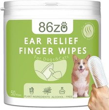Dog Ear Finger Wipes for Dogs Cats, Thicker Dog Ear Cat Ear Cleaner Wipes, Dog