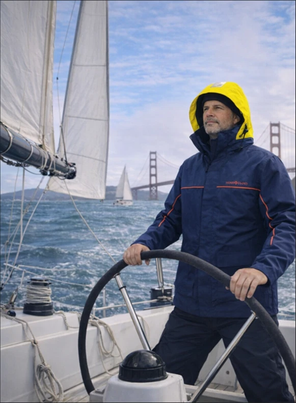 Henri Lloyd Sailing Jacket XXL Waterproof Lined Fold‑Away Hood Marine Boating