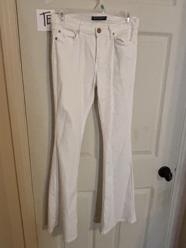 Angry Rabbit Curve Bootcut White Denim Jeans Mid Rise Regular Fit 27/5