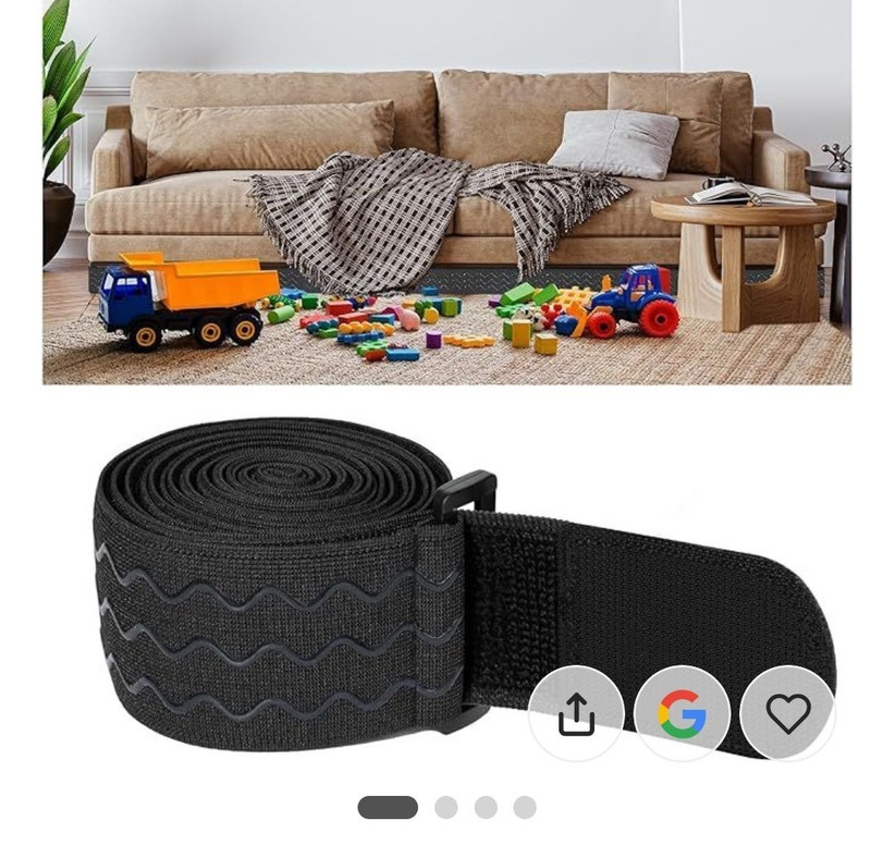 Amminle Under Couch Blocker for Pets Black Fabric 3"x157" Tool-Free Installation