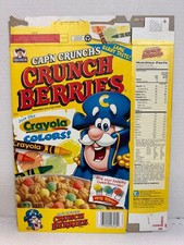 Cap'N Crunch Berries 1996 3 Wild Colors / 2001 Crayola Color Cereal Box Empty