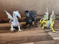 Lot of 3 Safari Ltd Dragon figures Medieval Fantasy  PVC Figures 