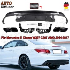 Carbon Optik für Mercedes W207 C207 E250 14-17 AMG E63 Heckdiffusor mit Endrohr