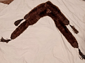 Antique Vintage Fox Fur Choker Collar Neck Wrap With Head  Displayed